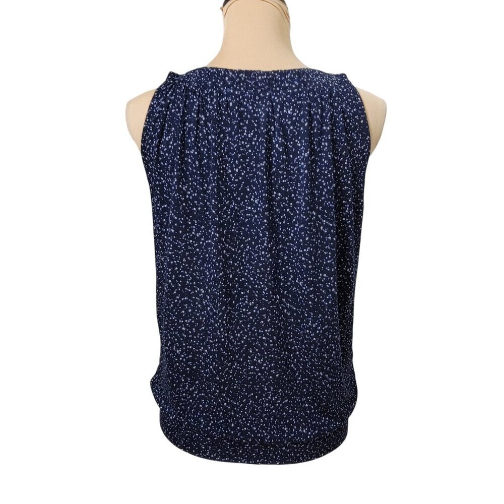 LOFT Size XS Blue & White Speckled Sleeveless Blouse, NEW with Tag - Picture 5 of 14